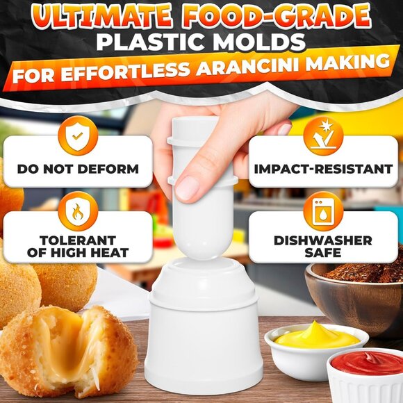 Arancini Maker Mold Set Dual Set for Round & Conical Rice Ball Bento (2 Molds) - Picture 4 of 12